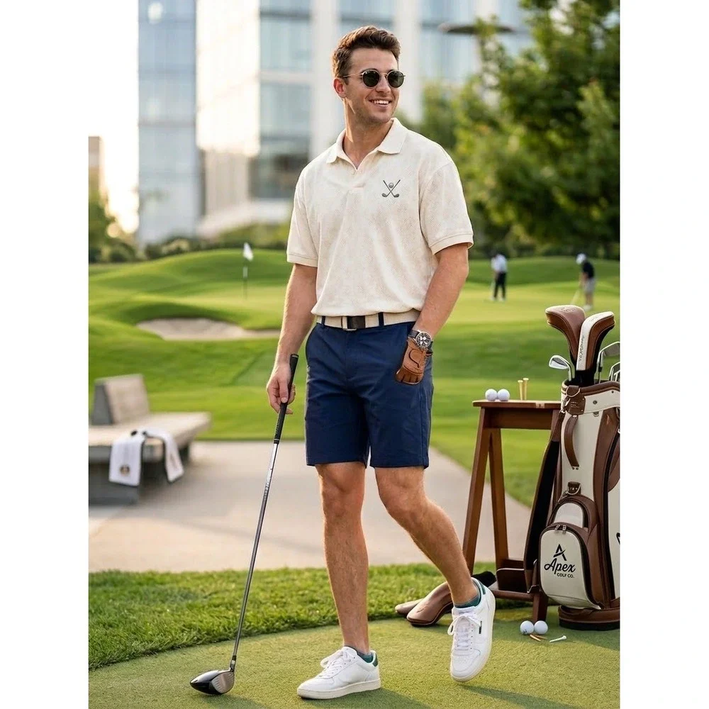 Puma Golf Shorts Mens 34 Navy Blue Flat Front Performance Athletic